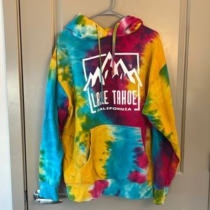 Lake Tahoe Rainbow Tie Dye Hoodie